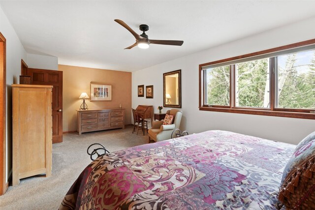112 N Pine St, Breckenridge, CO 80424 - bedroom featuring light carpet and a ceiling fan
