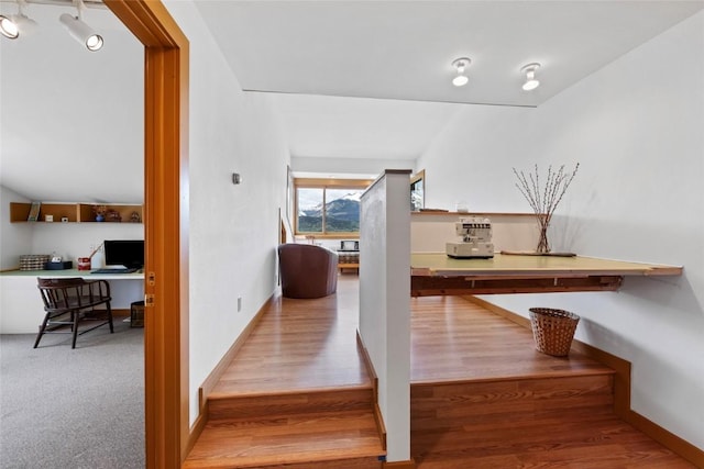 71 Barking Dog Rd, Silverthorne, CO 80498 - stairway featuring wood finished floors and baseboards