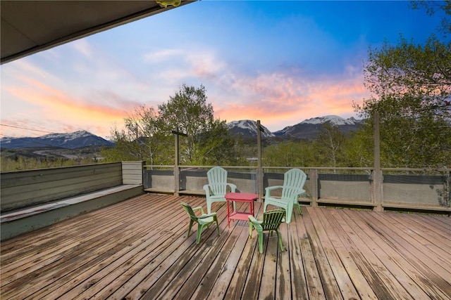 71 Barking Dog Rd, Silverthorne, CO 80498 - deck at dusk with a mountain view