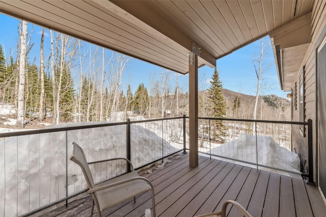 58195 Jupiter Pl, Clark, CO 80428 - snow covered deck with a mountain view