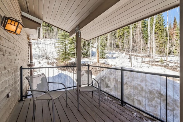 58195 Jupiter Pl, Clark, CO 80428 - view of snow covered deck