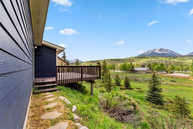 361 Lagoon Ln, Silverthorne, CO 80498 - view of yard with a deck with mountain view