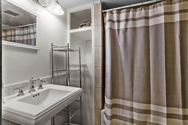 110 S Harris St, Breckenridge, CO 80424 - full bathroom featuring curtained shower and a sink
