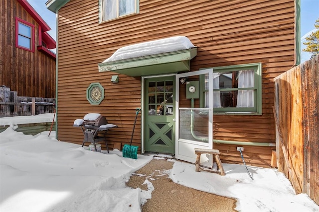 110 S Harris St, Breckenridge, CO 80424 - snow covered property entrance with fence
