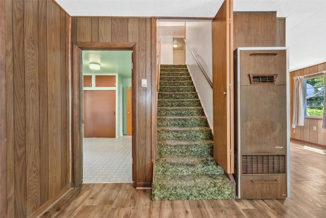 190 N Walnut St, Hayden, CO 81639 - stairs with wood finished floors and wood walls