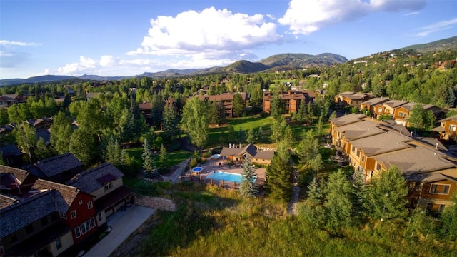 1532 Moraine Cir Unit 40, Steamboat Springs, CO 80487 - bird's eye view with a residential view and a mountain view