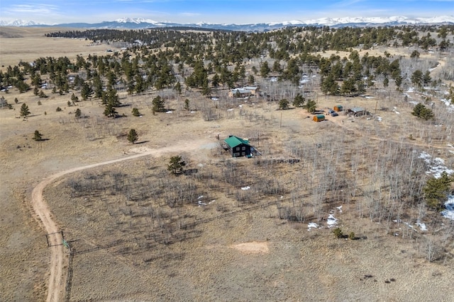 bird's eye view featuring a rural view, a desert view, and a mountain view