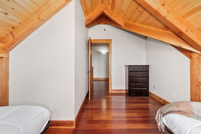 51193 Smith Creek Park Rd, Steamboat Springs, CO 80487 - bedroom with hardwood / wood-style flooring, wood ceiling, and baseboards