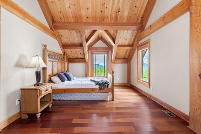 51193 Smith Creek Park Rd, Steamboat Springs, CO 80487 - bedroom with wood ceiling, wood finished floors, and baseboards