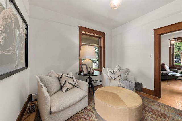 203 Spruce St, Steamboat Springs, CO 80487 - living area with wood finished floors and baseboards
