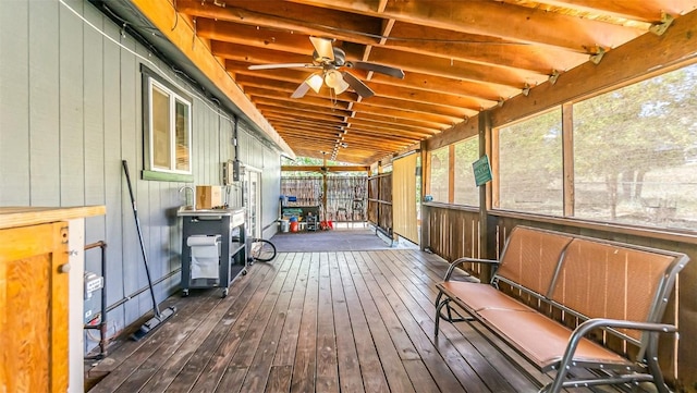 1226 Barclay St, Craig, CO 81625 - unfurnished sunroom featuring a ceiling fan