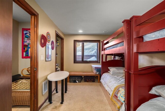 3185 Apres Ski Way, Steamboat Springs, CO 80487 - bedroom with carpet flooring, visible vents, and recessed lighting
