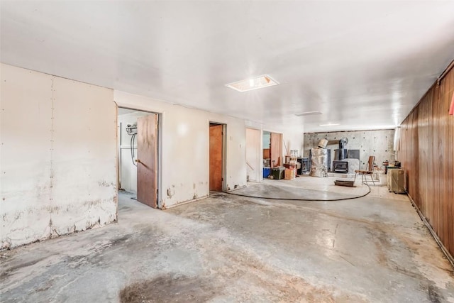 interior space with wood walls