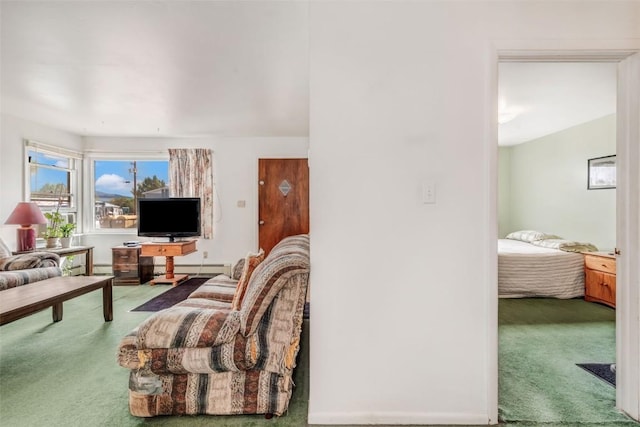 living room featuring carpet floors