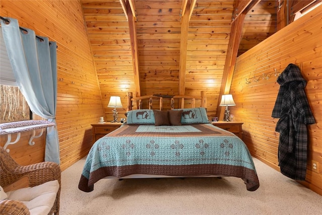 26635 Neptune Pl, Clark, CO 80428 - carpeted bedroom featuring wooden walls