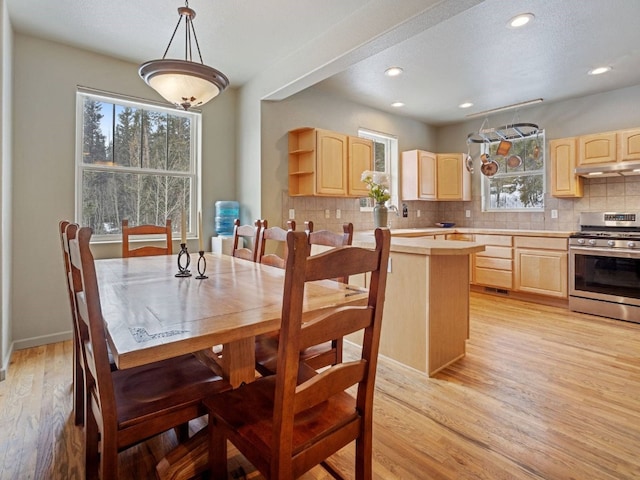 234 Peterson Dr, Alma, CO 80440 - dining space featuring plenty of natural light, light wood-type flooring, and recessed lighting