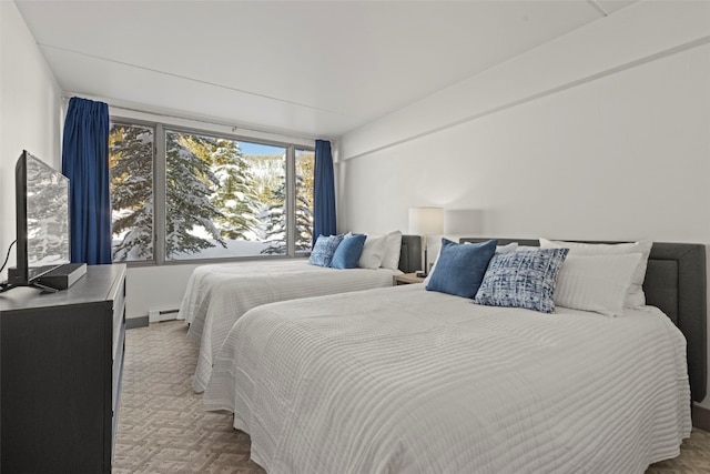 bedroom with baseboard heating