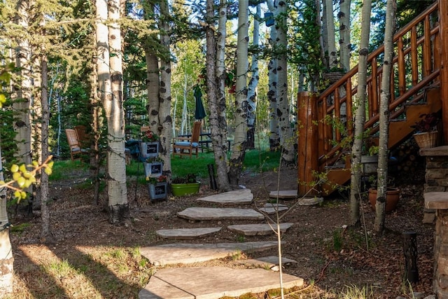 1996 Al Gulch Rd, Jefferson, CO 80456 - view of yard featuring stairway