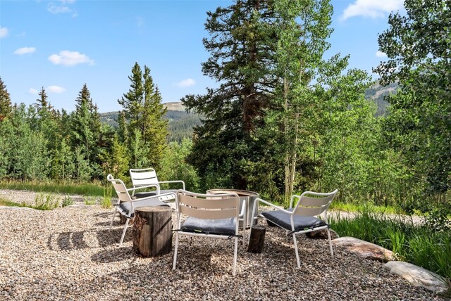 932 Peterson Dr, Alma, CO 80420 - view of yard featuring a wooded view and a mountain view
