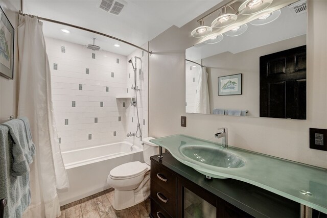 9359 State Highway 9 Unit G5, Breckenridge, CO 80424 - full bath featuring a combined bath / shower with rainfall shower, vanity, toilet, wood finished floors, and recessed lighting