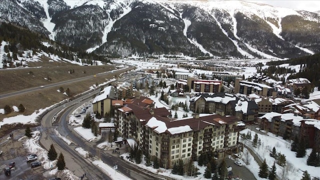 910 Copper Rd Unit 105, Frisco, CO 80443 - snowy aerial view featuring a mountain view