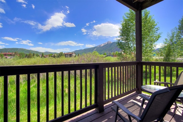 951 N Ten Mile Dr Unit C15, Frisco, CO 80443 - wooden terrace featuring a mountain view