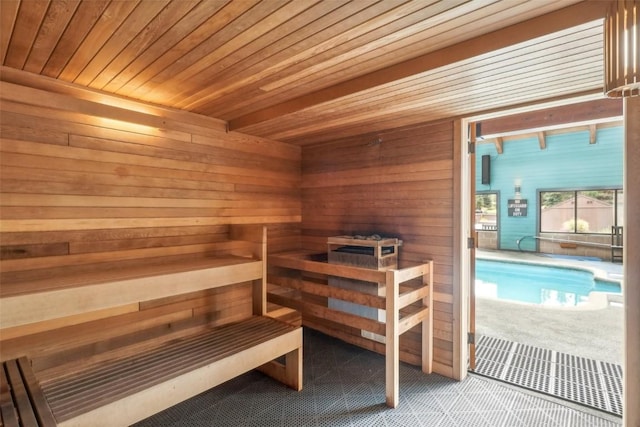 855 S 5th Ave Unit 296, Frisco, CO 80443 - relaxing sauna / steam room with wooden walls, carpet, and wood ceiling