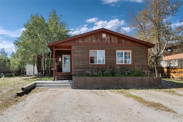 view of bungalow