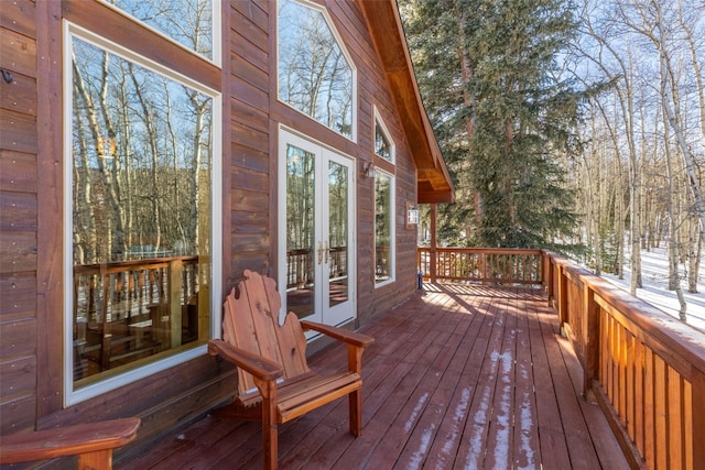 deck with french doors
