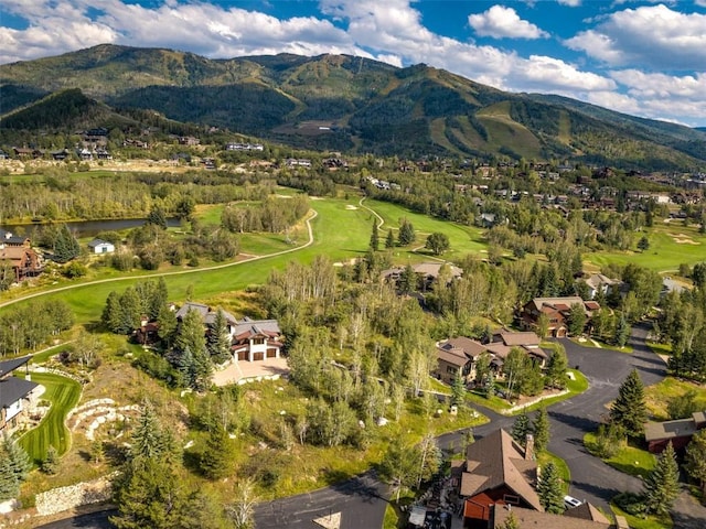 bird's eye view with a residential view and a mountain view