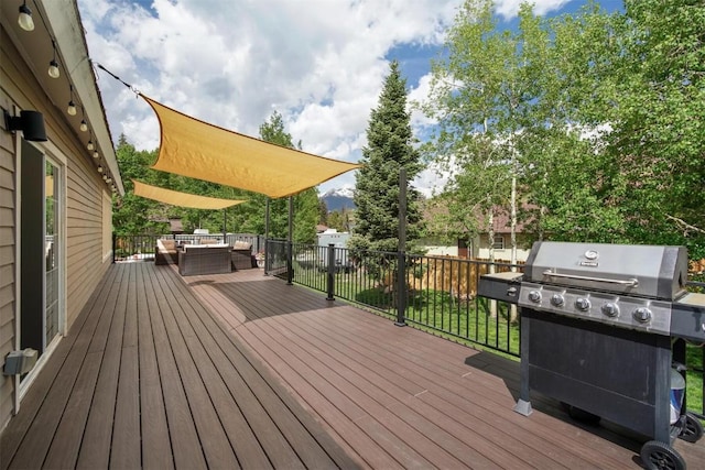 897 Deer Path Rd, Dillon, CO 80435 - deck featuring an outdoor living space and area for grilling