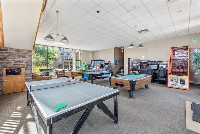 2200 Lodgepole Cir Unit 308, Silverthorne, CO 80498 - playroom featuring visible vents, carpet flooring, and pool table