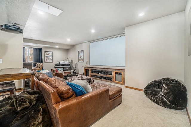 view of carpeted home theater