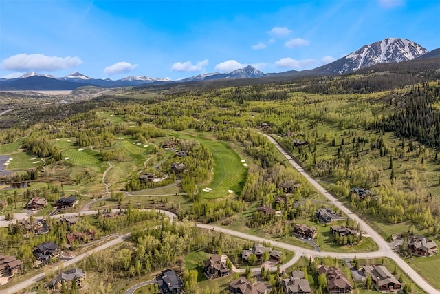 2655 Hunters Knob Rd, Silverthorne, CO 80498 - aerial overview of property's location with a mountain backdrop and a heavily wooded area