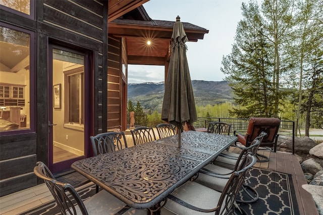 2655 Hunters Knob Rd, Silverthorne, CO 80498 - view of patio featuring a mountain view and outdoor dining space