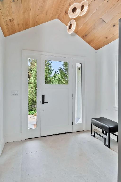 24 Maple St, Steamboat Springs, CO 80487 - entryway with vaulted ceiling and wooden ceiling