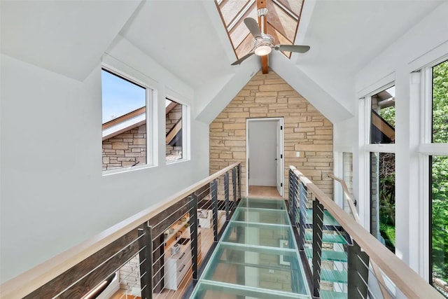 24 Maple St, Steamboat Springs, CO 80487 - staircase with ceiling fan and beamed ceiling