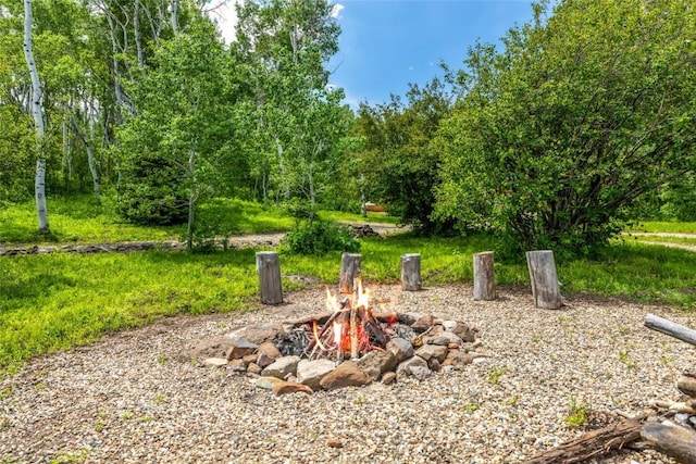 389 Routt Forest Loop, Craig, CO 81625 - view of yard featuring an outdoor fire pit