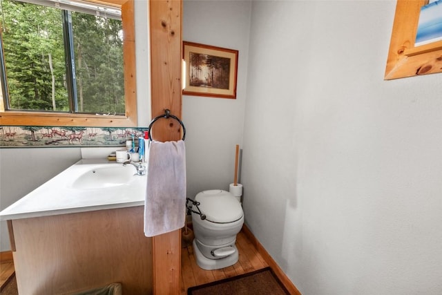 389 Routt Forest Loop, Craig, CO 81625 - half bath with wood finished floors and vanity