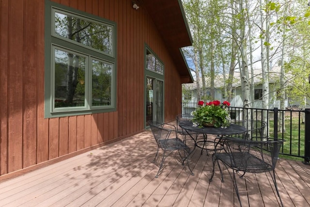 1763 Brome Dr, Steamboat Springs, CO 80487 - wooden deck featuring outdoor dining space