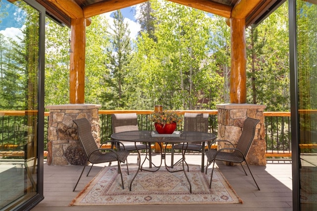 460 Two Cabins Dr, Silverthorne, CO 80498 - wooden deck featuring outdoor dining area
