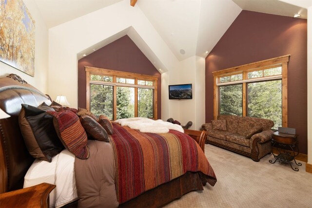 460 Two Cabins Dr, Silverthorne, CO 80498 - carpeted bedroom with vaulted ceiling