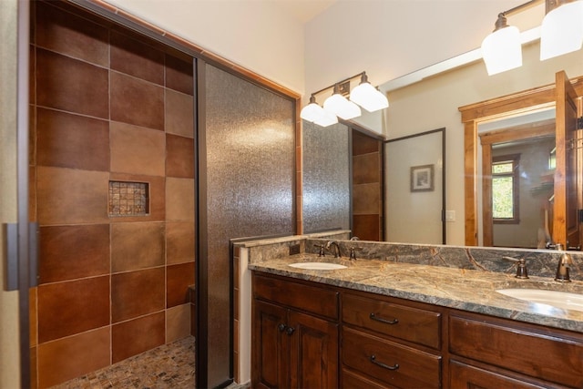 460 Two Cabins Dr, Silverthorne, CO 80498 - bathroom with double vanity and a tile shower
