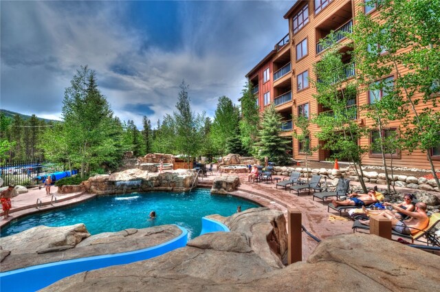 53 Hunki Dori Ct Unit 8863, Keystone, CO 80435 - view of pool with a patio and fence