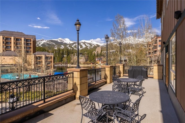 505 S Main St Unit 2207, Breckenridge, CO 80424 - view of patio / terrace with a mountain view and grilling area