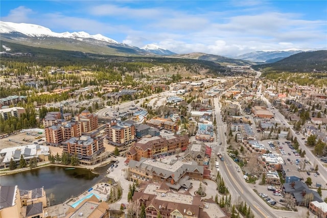 505 S Main St Unit 2207, Breckenridge, CO 80424 - aerial overview of property's location with a water and mountain view