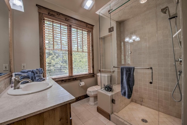 862 Penstemon Rd, Keystone, CO 80435 - full bathroom featuring tile patterned floors, toilet, baseboards, a shower stall, and vanity