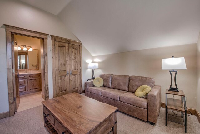 862 Penstemon Rd, Keystone, CO 80435 - living room with vaulted ceiling and light colored carpet