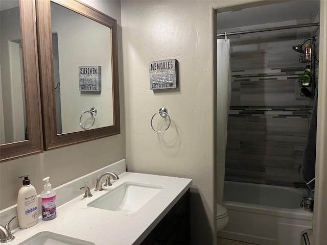 414 Tenderfoot St Unit 16, Dillon, CO 80435 - full bath featuring shower / bath combo, toilet, a sink, and double vanity