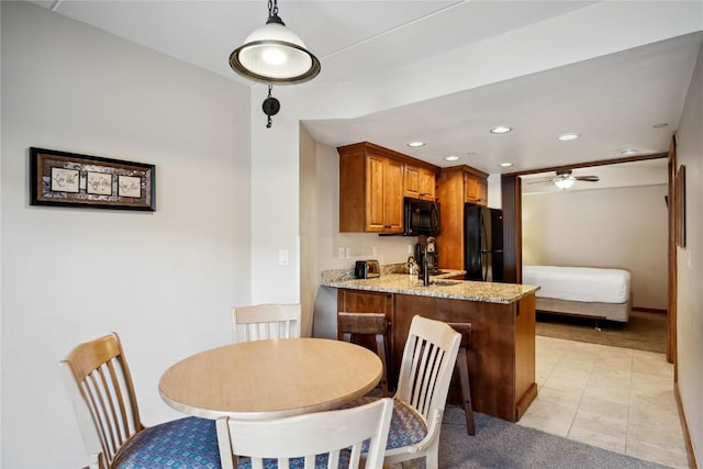 640 Village Rd Unit 4326, Breckenridge, CO 80424 - dining space with a ceiling fan and recessed lighting